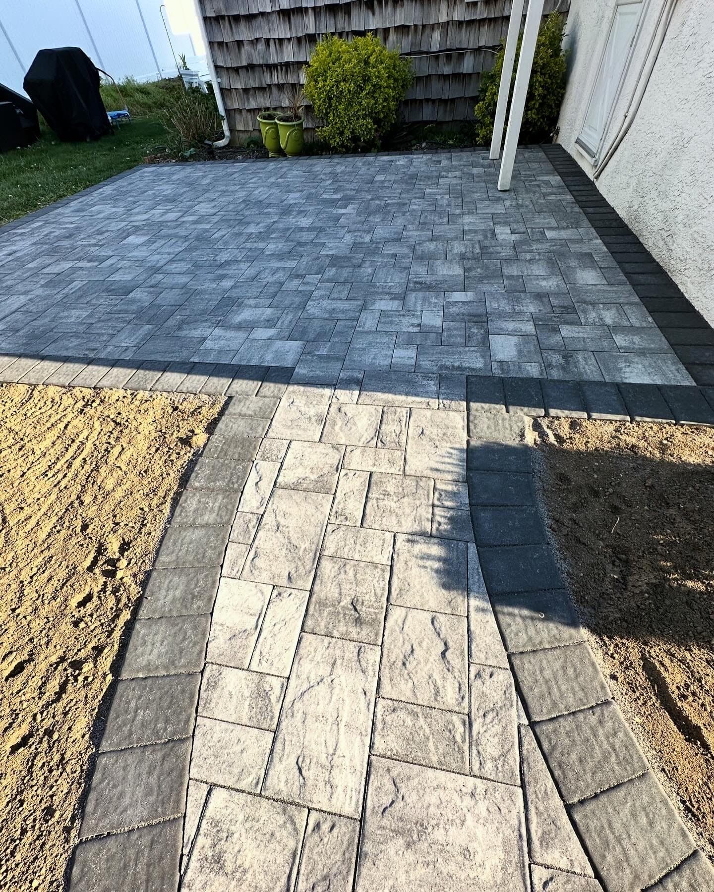 Paver patio installation in Dix Hills, Long Island, NY