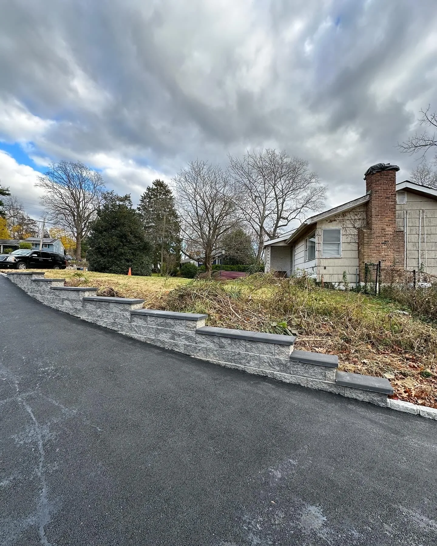 Completed driveway paving in Massapequa