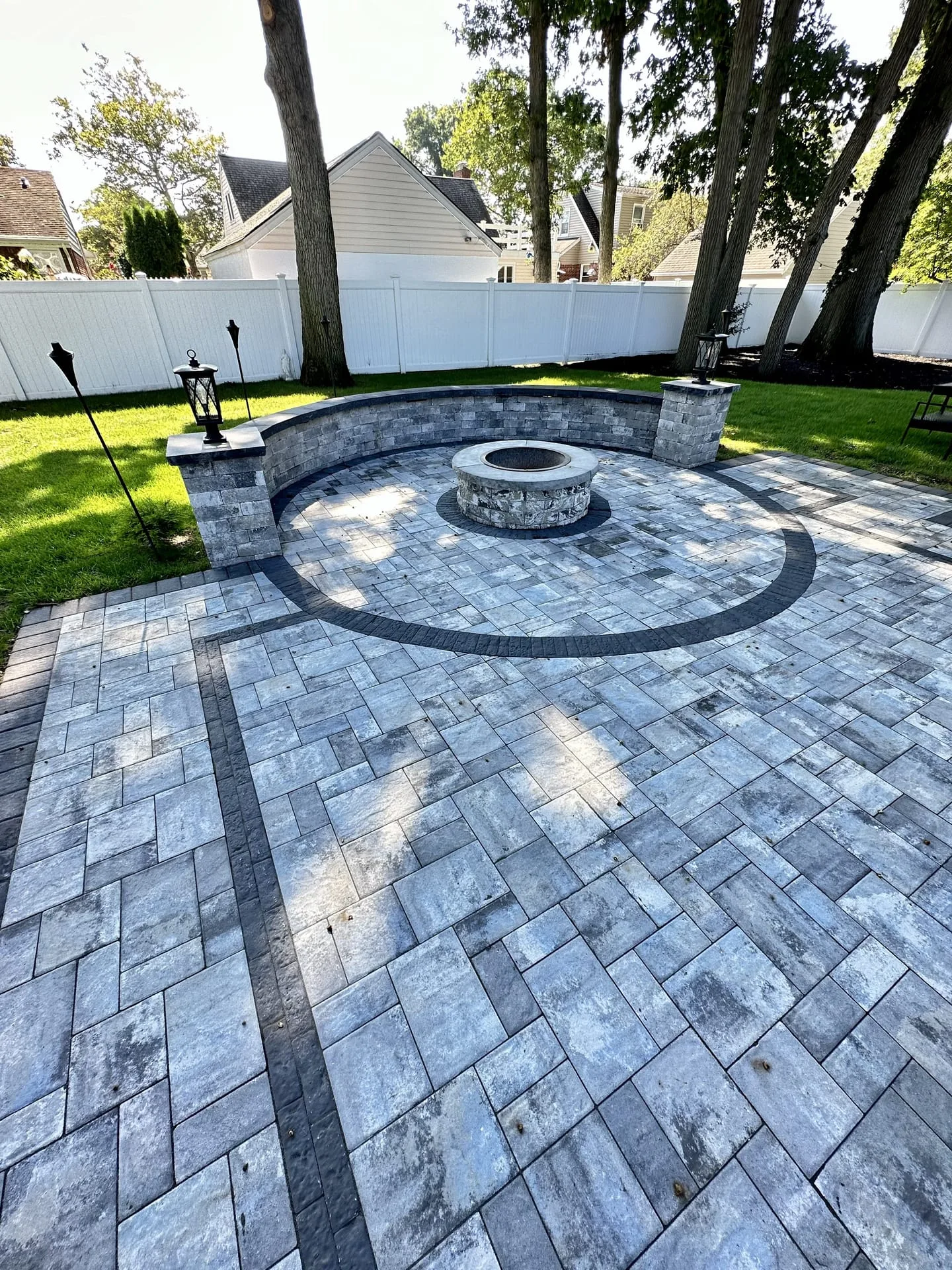 Backyard pavers in Seaford, Long Island