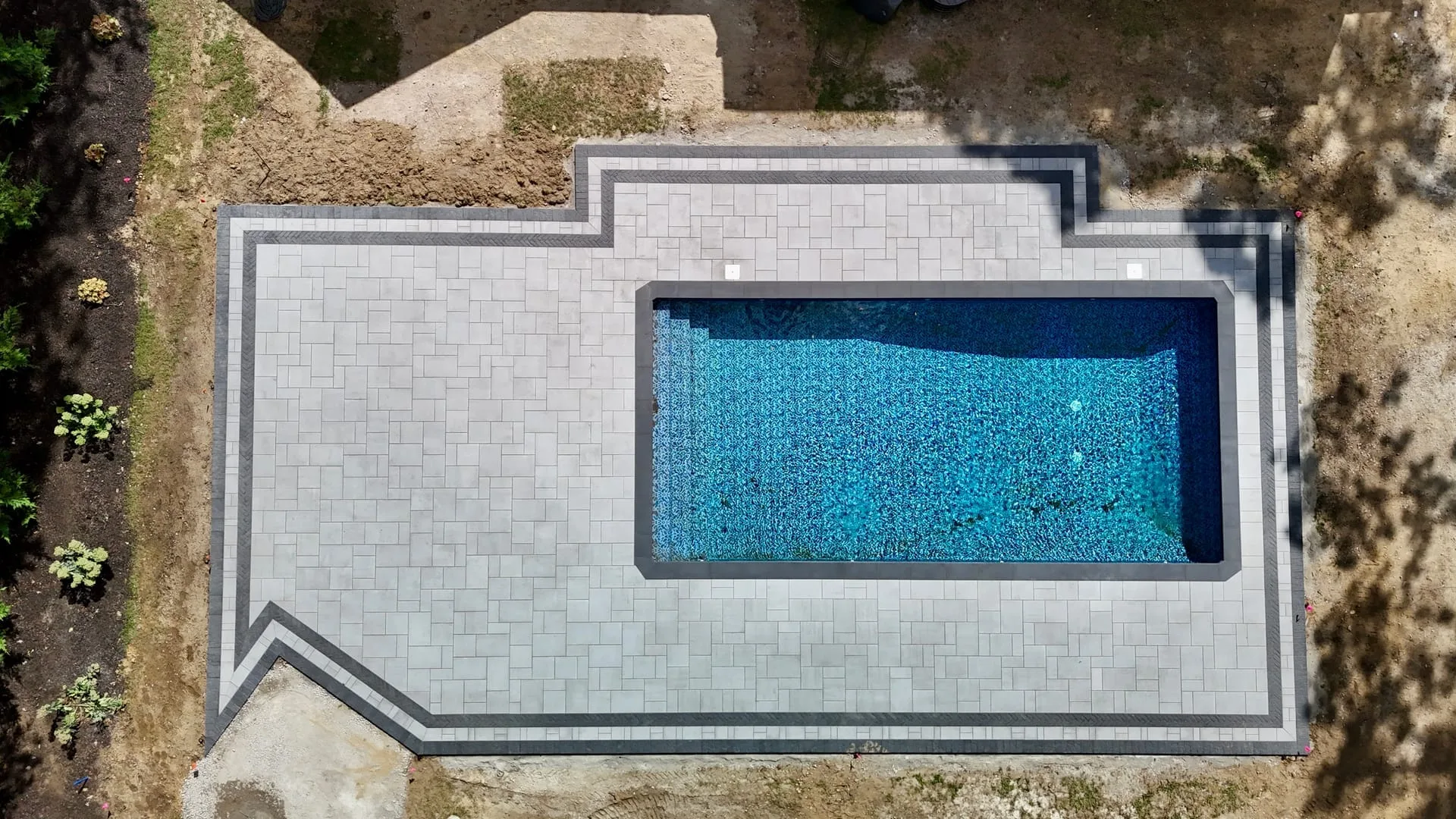 Pool hardscape project on Long Island