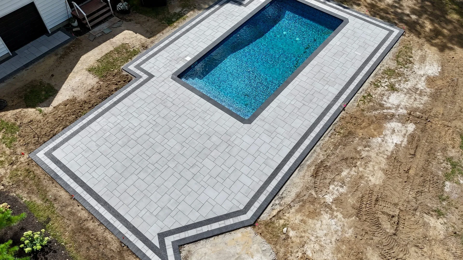 Pool patio installation in Garden City